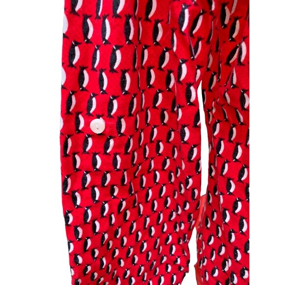 Victoria's Secret Women' 2 Piece Pajamas Penguin Red White Size Medium - Picture 4 of 13